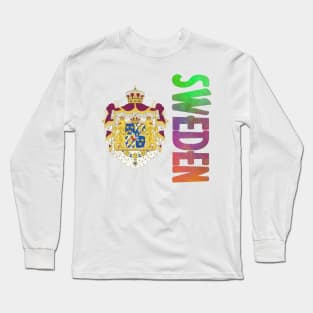 Sweden Coat of Arms Design Long Sleeve T-Shirt